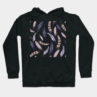 Seamless Pattern of Watercolor Feathers Hoodie